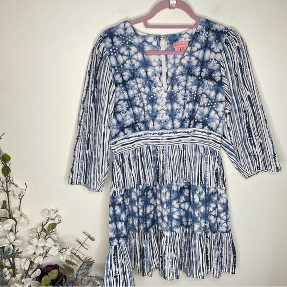 ANTHROPOLOGIE Behati Shibori Dress Blue {II6} - Picture 6 of 9